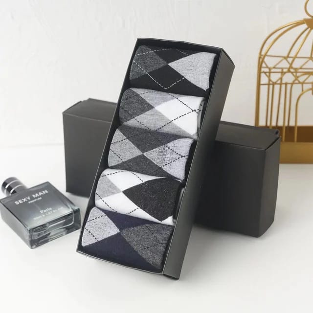 5 Pairs Gifts Box Breathable Business Men Socks